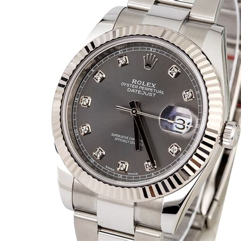 rolex datejust ii dark rhodium diamond dial|Rolex Datejust 41 rhodium jubilee.